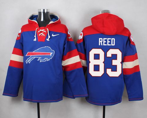 Nike Bills #83 Andre Reed Royal Blue Player Pullover NFL Hoodie - Click Image to Close